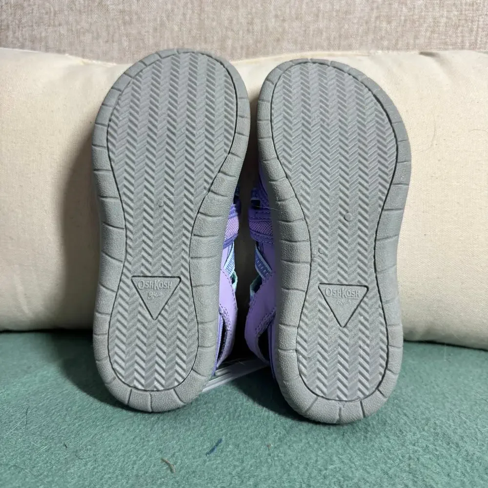 Oshkosh Sandals Toddler 12 Purple Glitter‎ NWT Adjustable Machine Washable Play